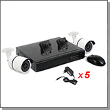 Проводной комплект видеонаблюдения для офиса и улицы (2 внутренние + 2 уличные) - 4 FullHD камеры