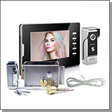 Комплект: цветной видеодомофон Eplutus EP-7300-B и электромеханический замок Anxing Lock – AX042