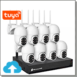 Беспроводной комплект облачного видеонаблюдения на 8 уличных купольных поворотных камеры 3MP «Okta Vision Cloud Kupol-01-8» с распознаванием лиц